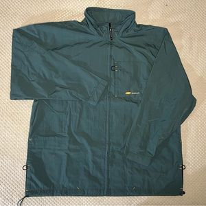 Reebok Full Zip Slate Blue Multi Pocket Zip Cord Vintage Windbreaker Jacket